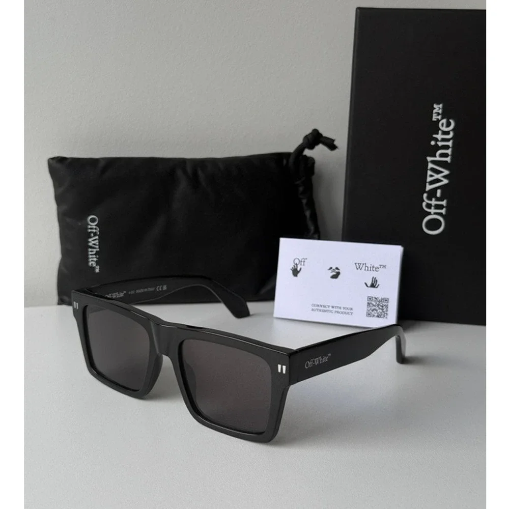 NEW Off White Lawton Black Unisex Sunglasses